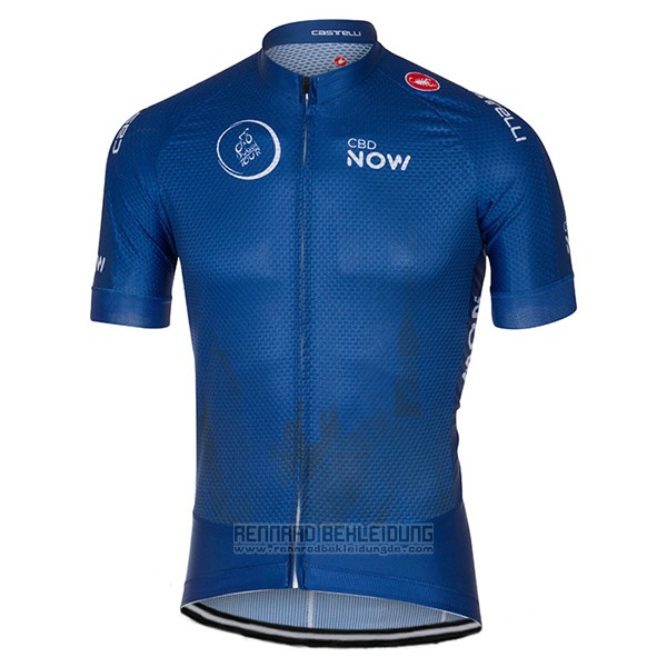 2017 Fahrradbekleidung Dubai Tour Tief Blau Trikot Kurzarm und Tragerhose